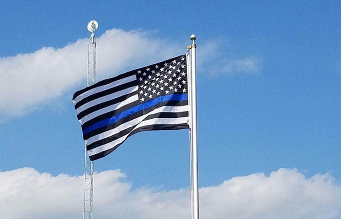 3 x 5 American-made Thin Blue Line police flag with reinforced metal grommets