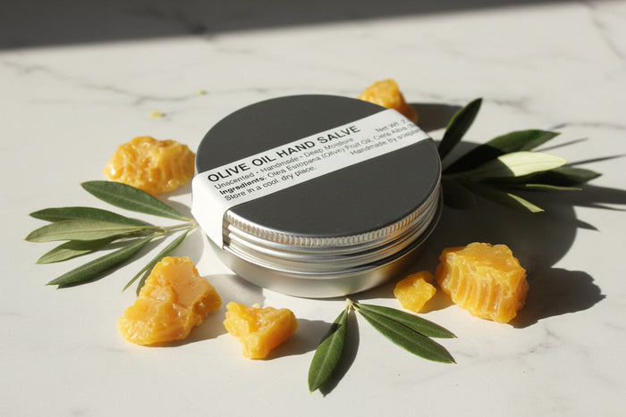 Unscented American-made skin salve photographed for the balms and salves collection