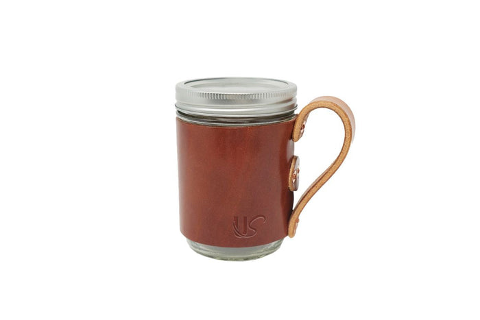 Reusable mason jar mug representing American-made mugs and drinking vessels