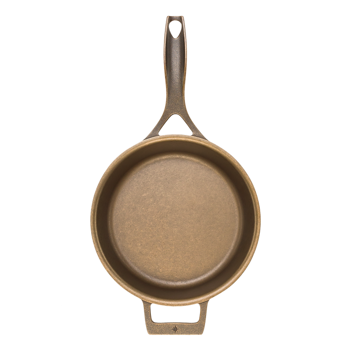 American-made cast iron skillet shown from above, representing cookware