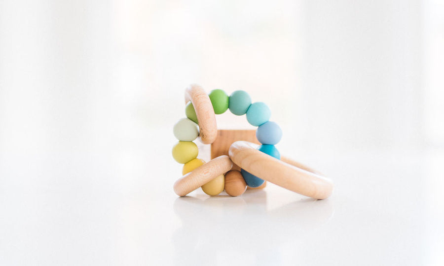 Saturn Ring Baby Teether: Maple & Silicone
