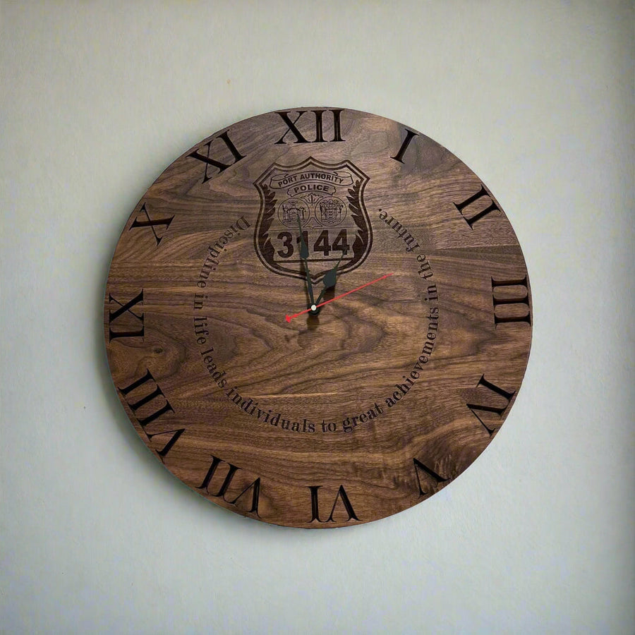 Custom Walnut Wooden Clock with Personalized Engraving