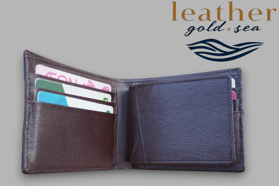 Leather Bifold Wallet for Men – Dark Brown | Alligator Wallet