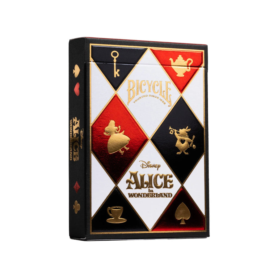 Bicycle Alice in Wonderland tuck box with diamond-pattern design