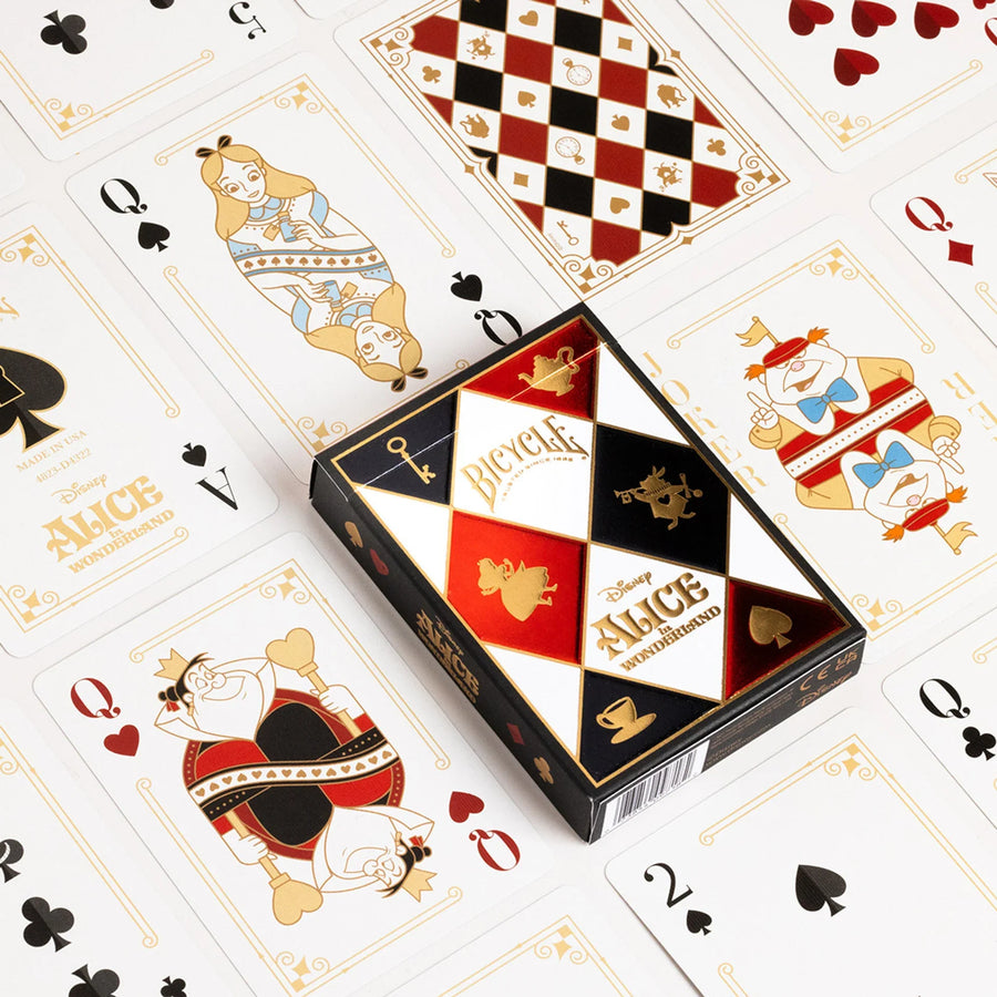 Alice in Wonderland deck with illustrated character faces