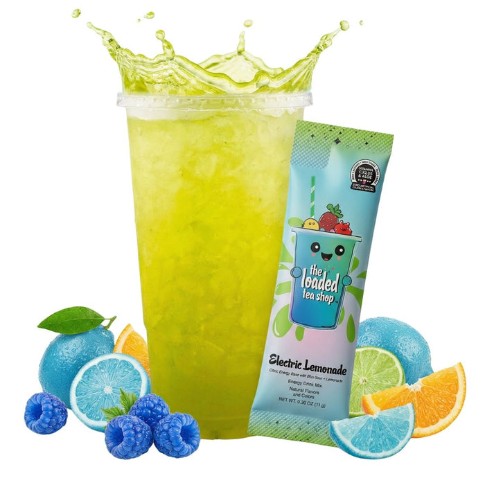 Electric Lemonade loaded tea mix in sour blue and lemonade flavor