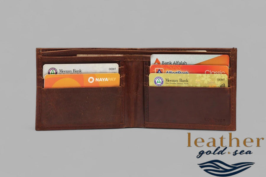 Cowhide Leather Wallet – Brown & Durable