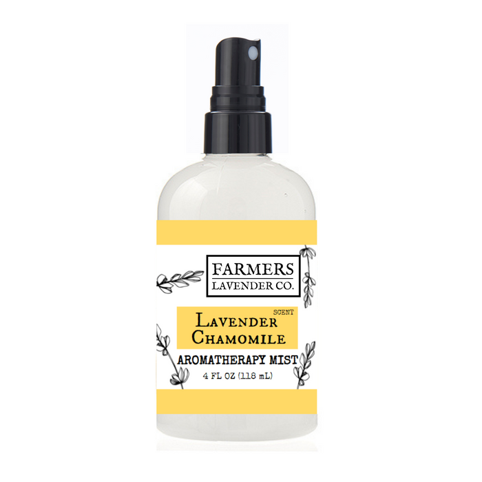 Lavender Chamomile Aromatherapy Mist — front of labeled fragrance spray bottle