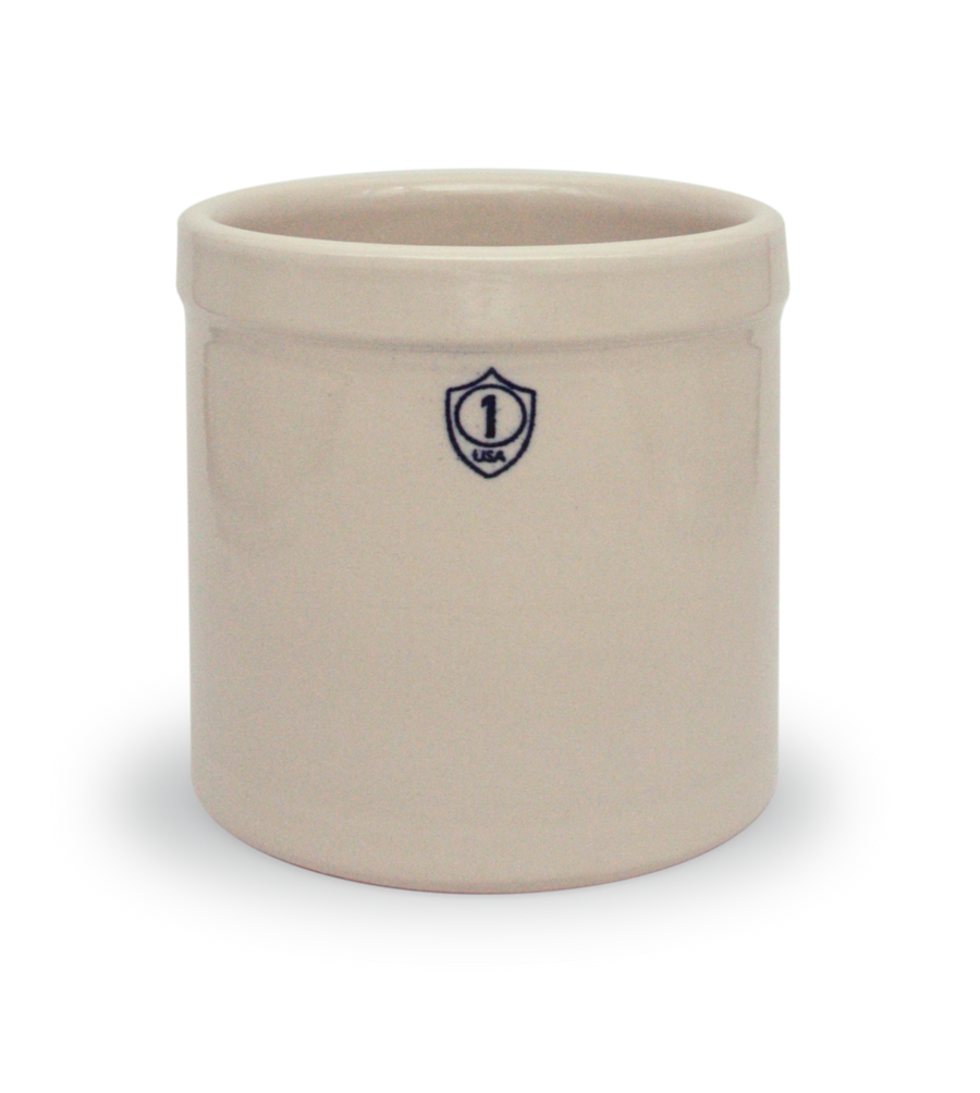 Bristol off-white 1-gallon stoneware preserving crock