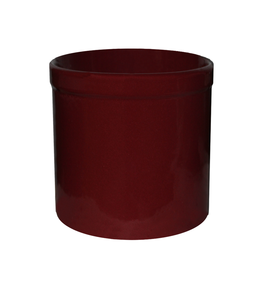 Burgundy 1-gallon stoneware preserving crock