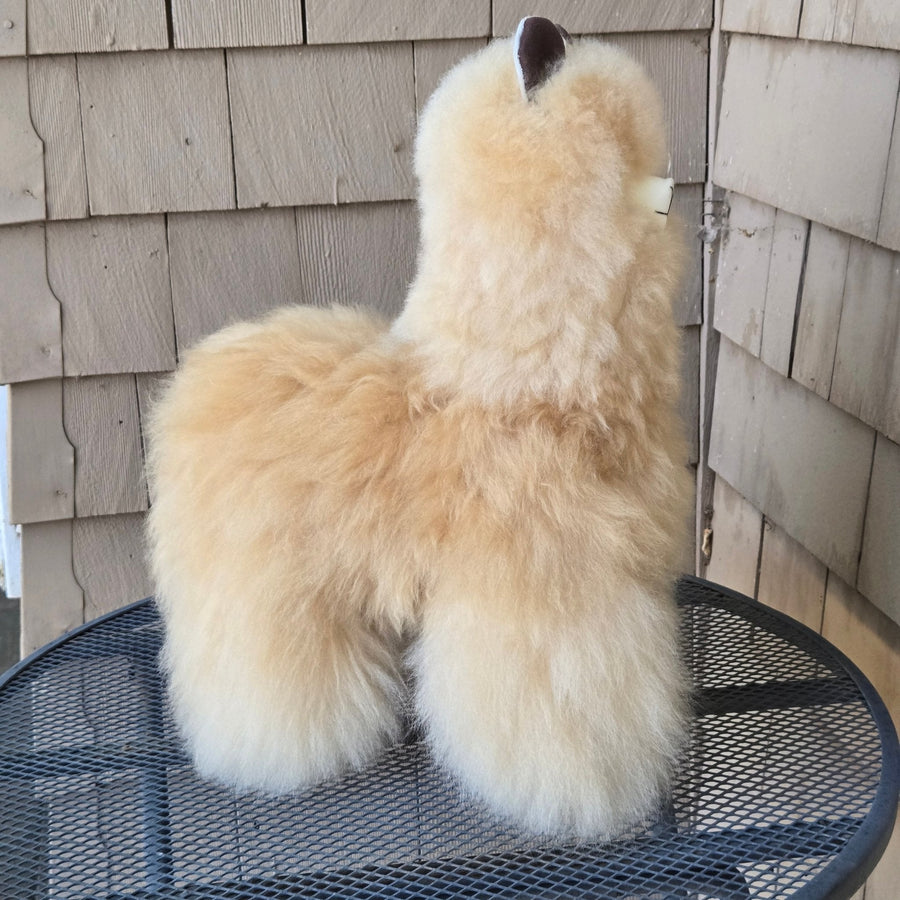 17" Standing Fur Alpaca Toy