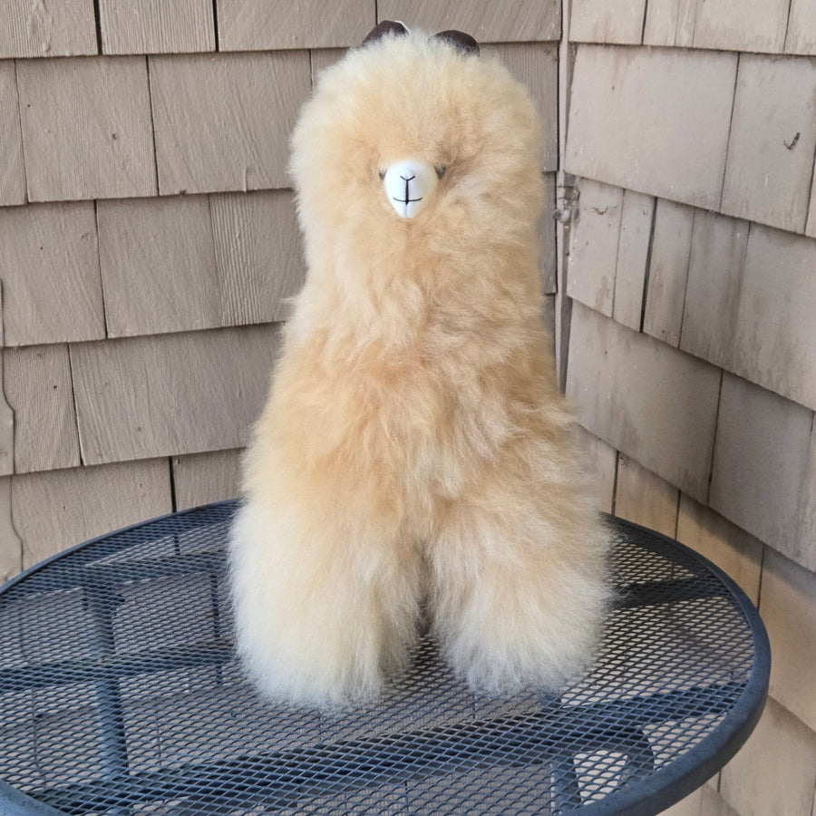 17" Standing Fur Alpaca Toy