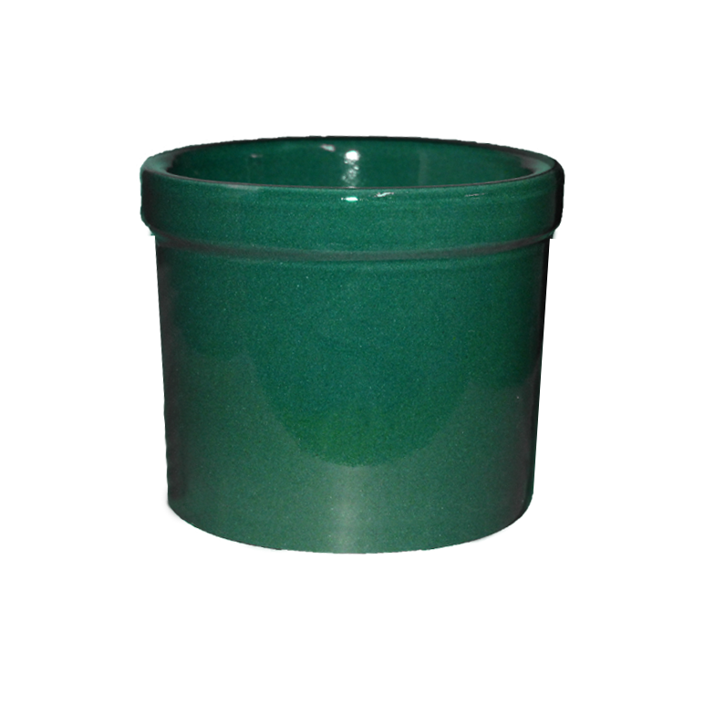 Hunter green stoneware utility crock - 1 pint