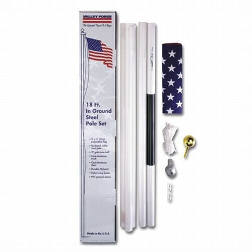 18' Steel Flagpole Kit with 3' x 5' American Flag — product image 2