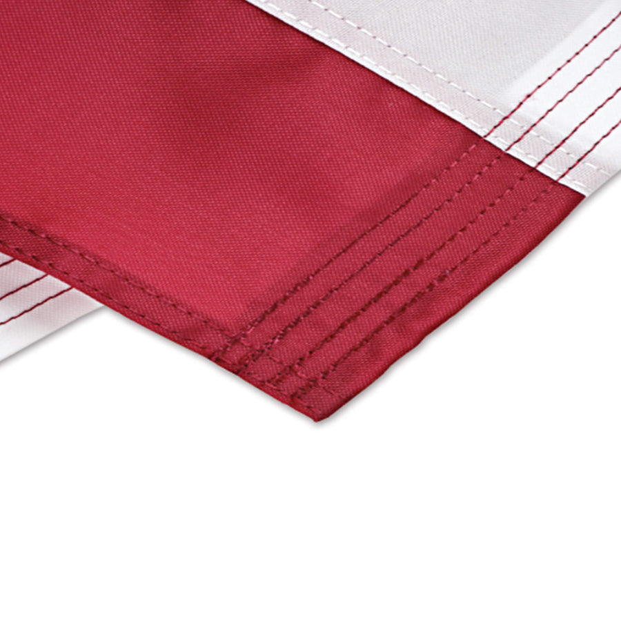 USA-made nylon American flag — stitching detail