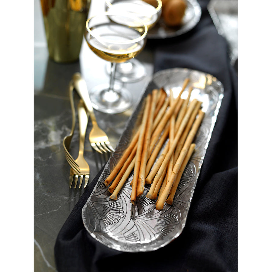 Styled display featuring 1923 Small Breadstick Tray