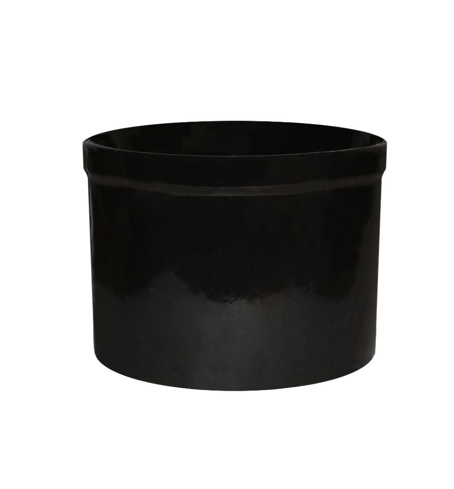 Black stoneware utility crock - 1 quart low profile