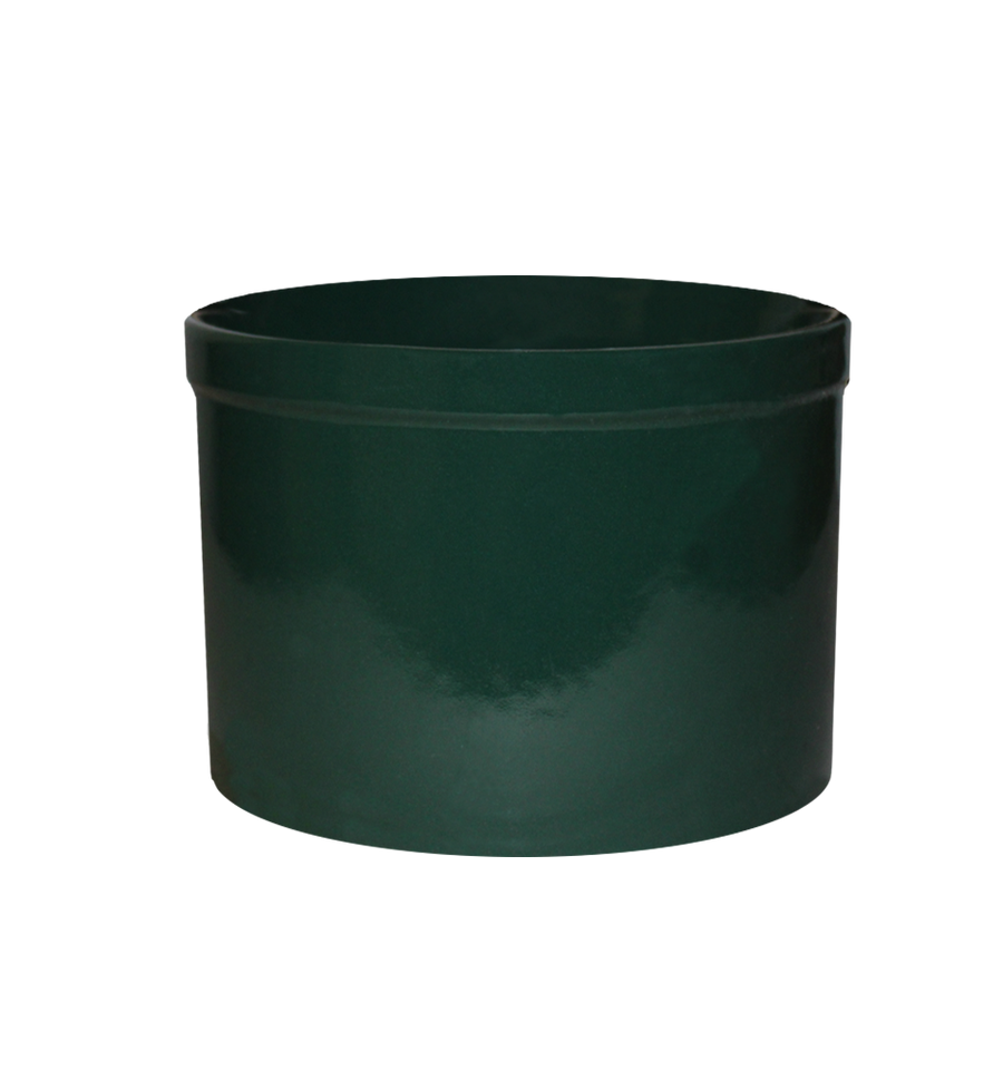 Hunter green stoneware utility crock - 1 quart low profile