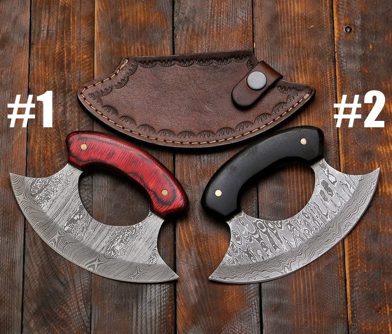 Hand Made Damascus Steel ULU knife