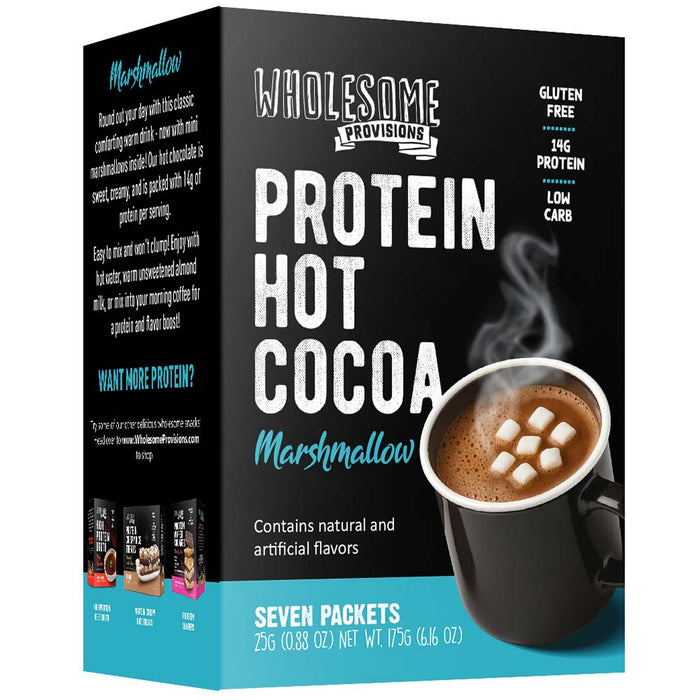 Marshmallow Protein Hot Chocolate: Marshmallow hot cocoa box.