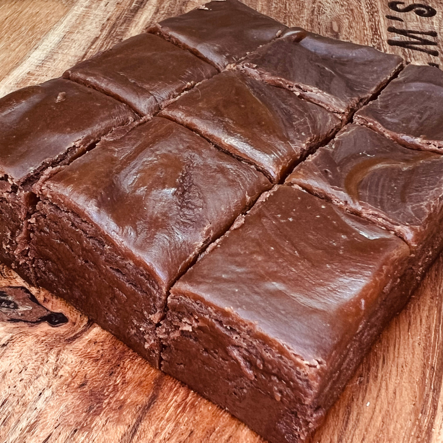 Handmade Dark Chocolate Salted Caramel Fudge product photograph from Meems Fudge Shoppe