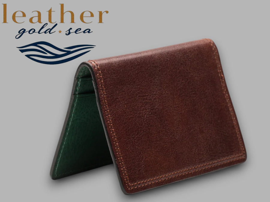 Green Leather Wallet | Handmade | Mens wallet wallets