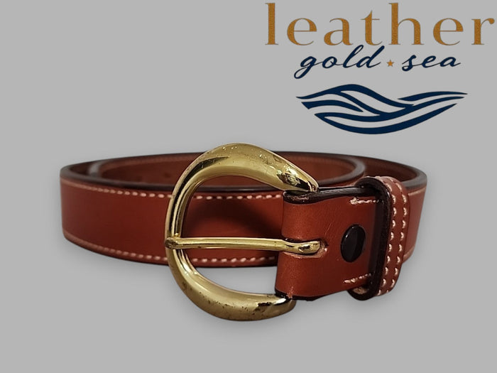 Handmade Dark Brown Leather Circle Belt