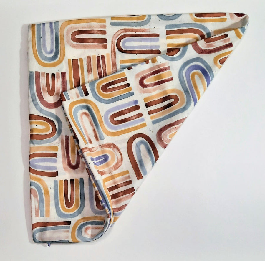 Retro Abstract Pillow Cover, folded cover showing reverse or opening