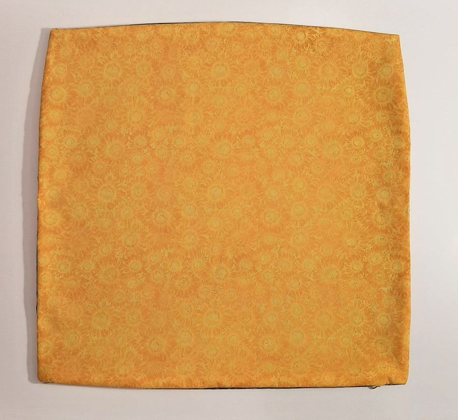 Yellow Sunflower Pillow Cover, flat patterned panel