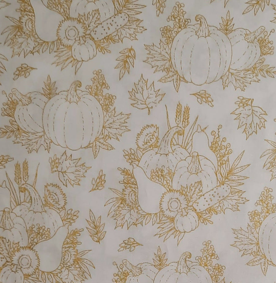 Gold Harvest Pumpkin Pillow Cover, close-up of gold pumpkins and foliage