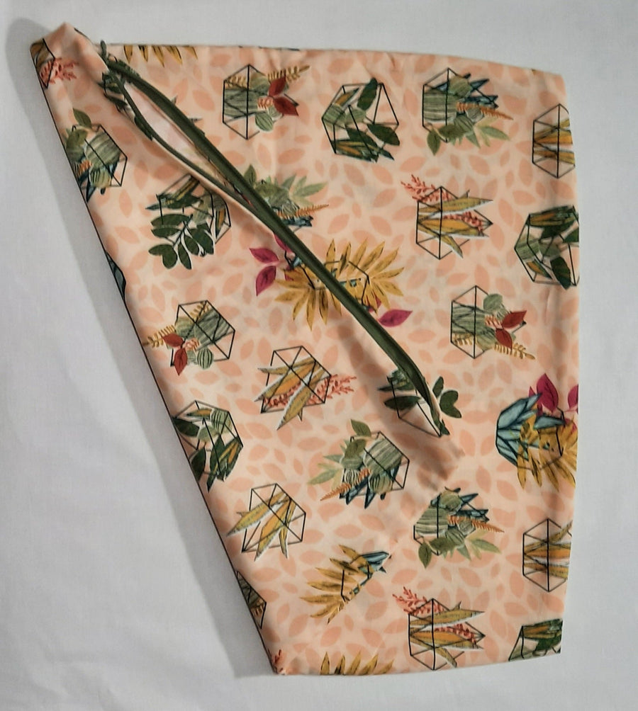 Cactus & Flowers Pillow Cover, folded cover showing the reverse
