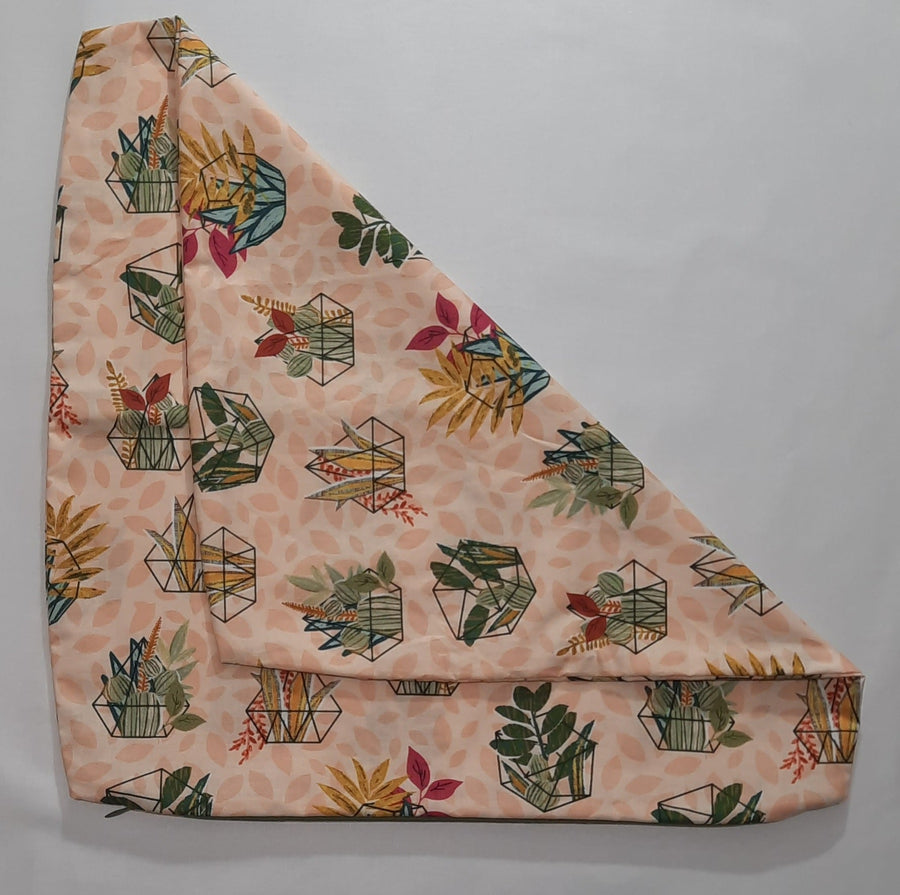 Cactus & Flowers Pillow Cover, folded patterned cover