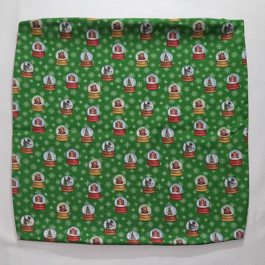 Christmas Snow Globe Pillow Cover, flat patterned front