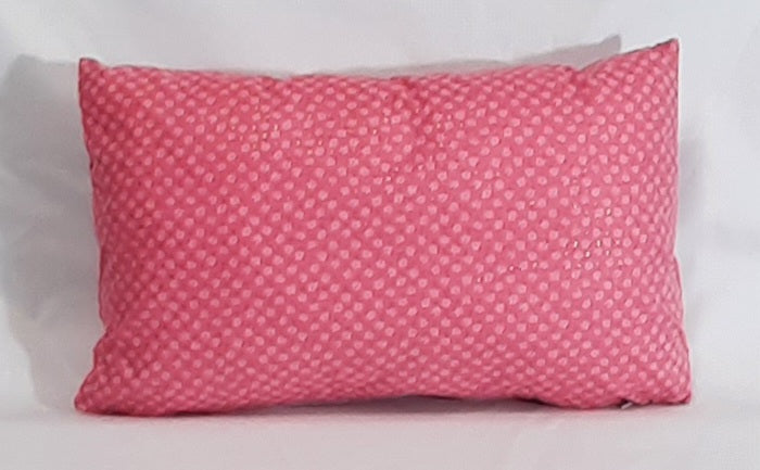 Pink Floral Gold Dot Travel Pillow Cover, filled rectangular cover