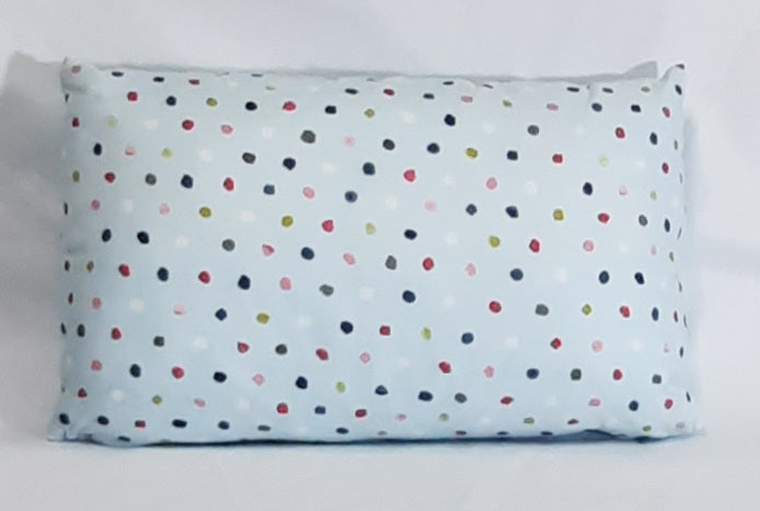 Multicolor Polka Dot Travel Pillow Cover, filled rectangular cover
