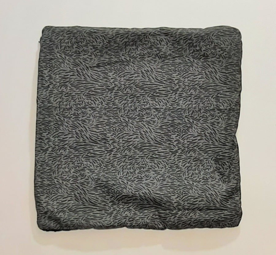 Lilac & Grey Crochet Pillow Cover, grey patterned reverse