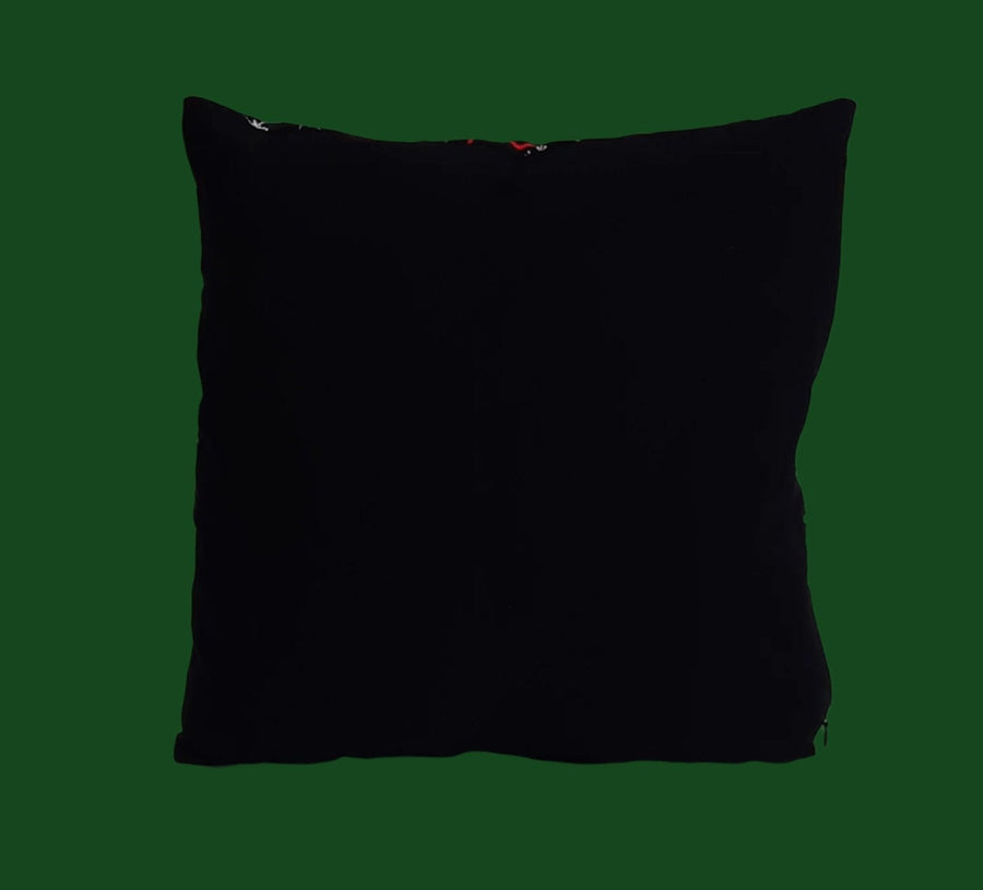Reindeer & Snowflake Pillow Cover, solid fabric reverse