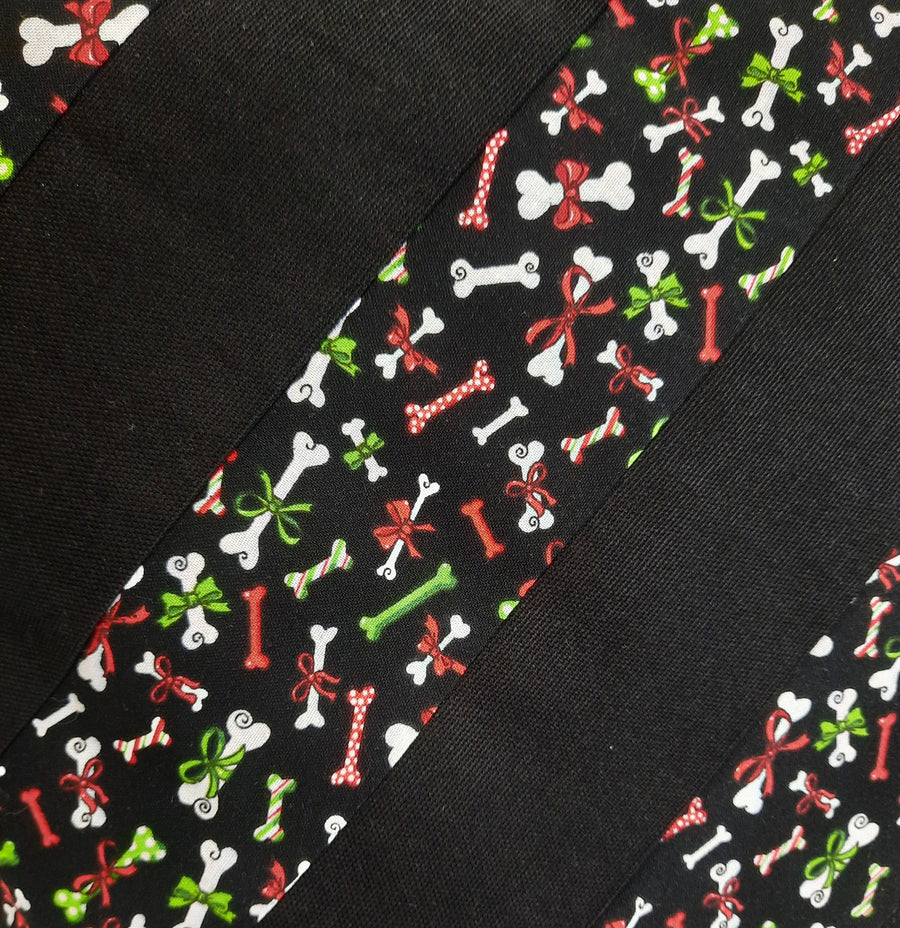 Christmas Dog Bone Pillow Cover, close-up of the fabric design