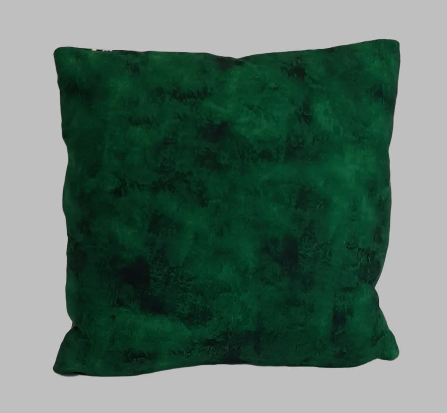 Coffee & Donuts Green Stripe Pillow Cover, solid fabric reverse