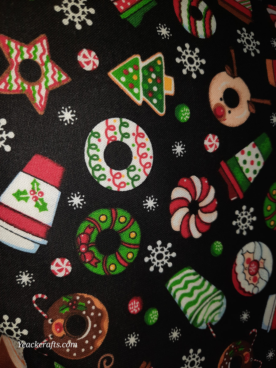Christmas Treats Pillow Cover, close-up of the fabric design