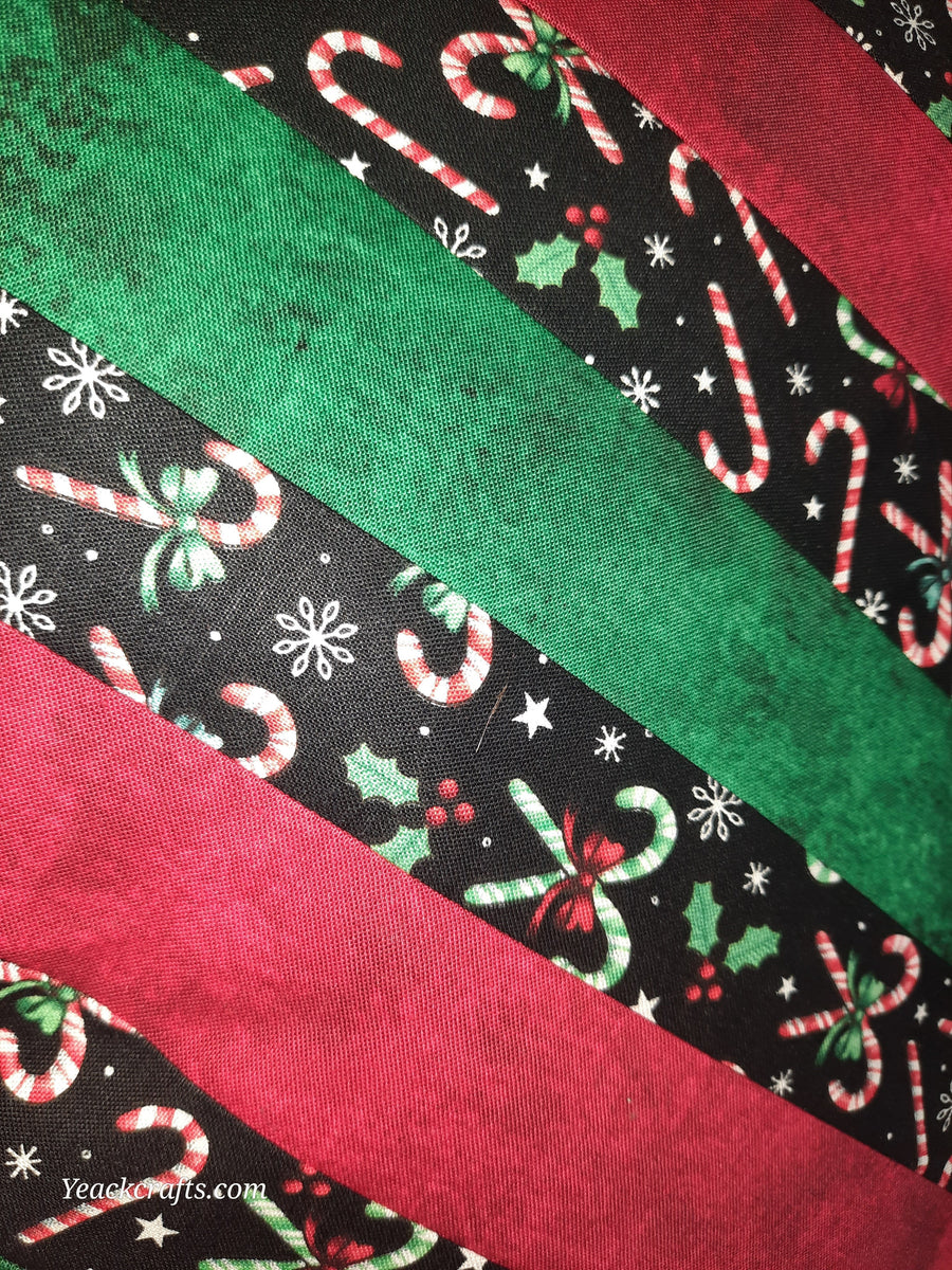 Candy Cane Stripe Pillow Cover, close-up of the fabric design