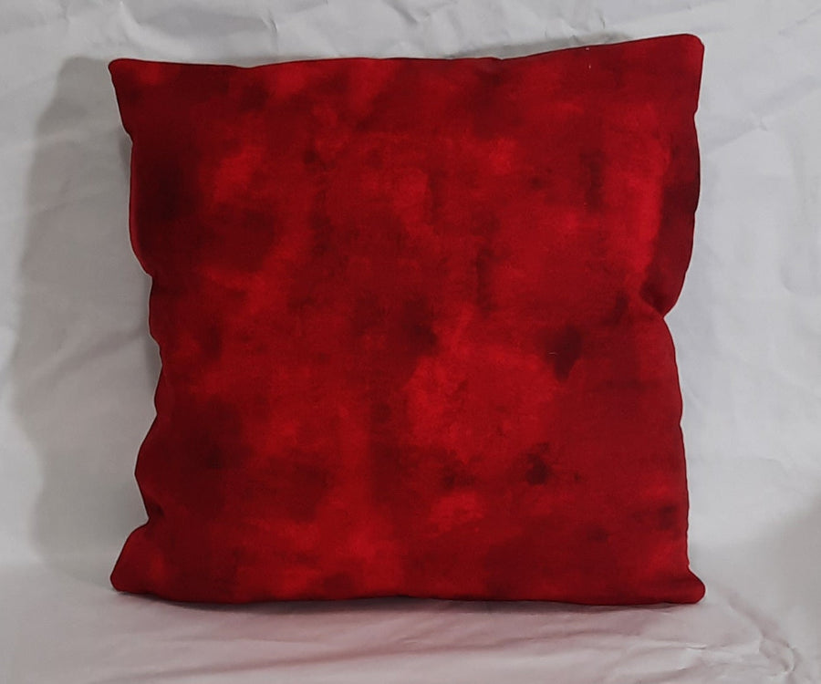 Snowman & Red Stripe Pillow Cover, solid fabric reverse