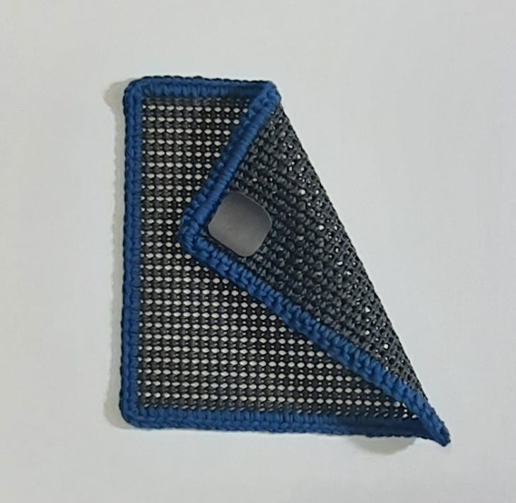 Black & Navy Magnetic Jar Gripper, folded panel showing rear magnet