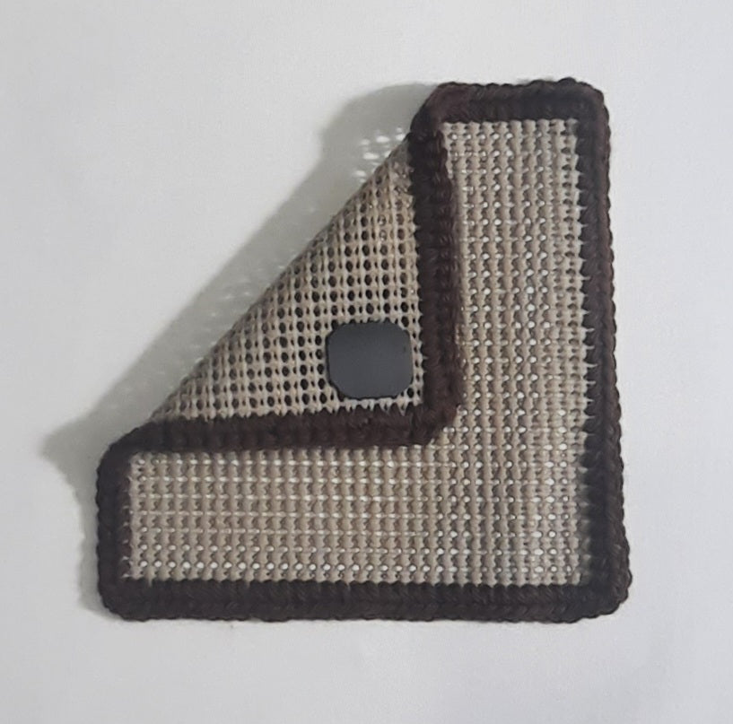Beige & Dark Brown Magnetic Jar Gripper, folded panel showing rear magnet