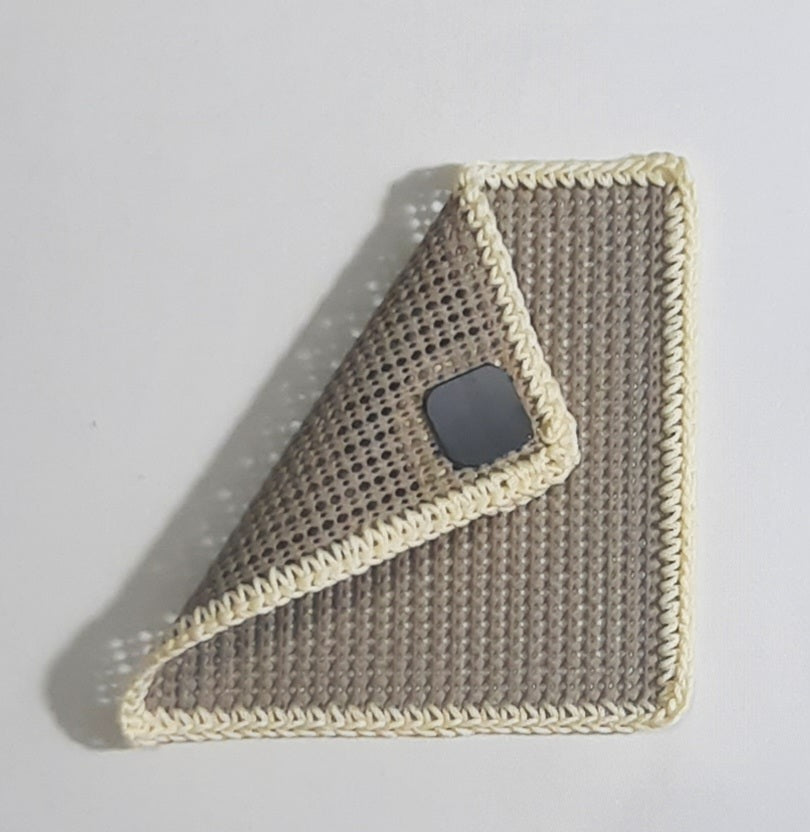 Beige & Cream Magnetic Jar Gripper, folded panel showing rear magnet