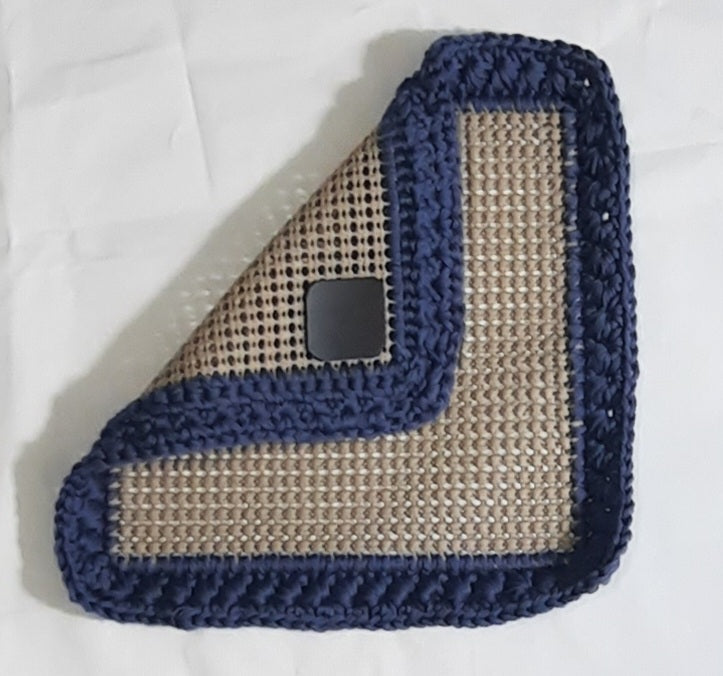 Navy & Brown Magnetic Jar Gripper, folded panel showing rear magnet