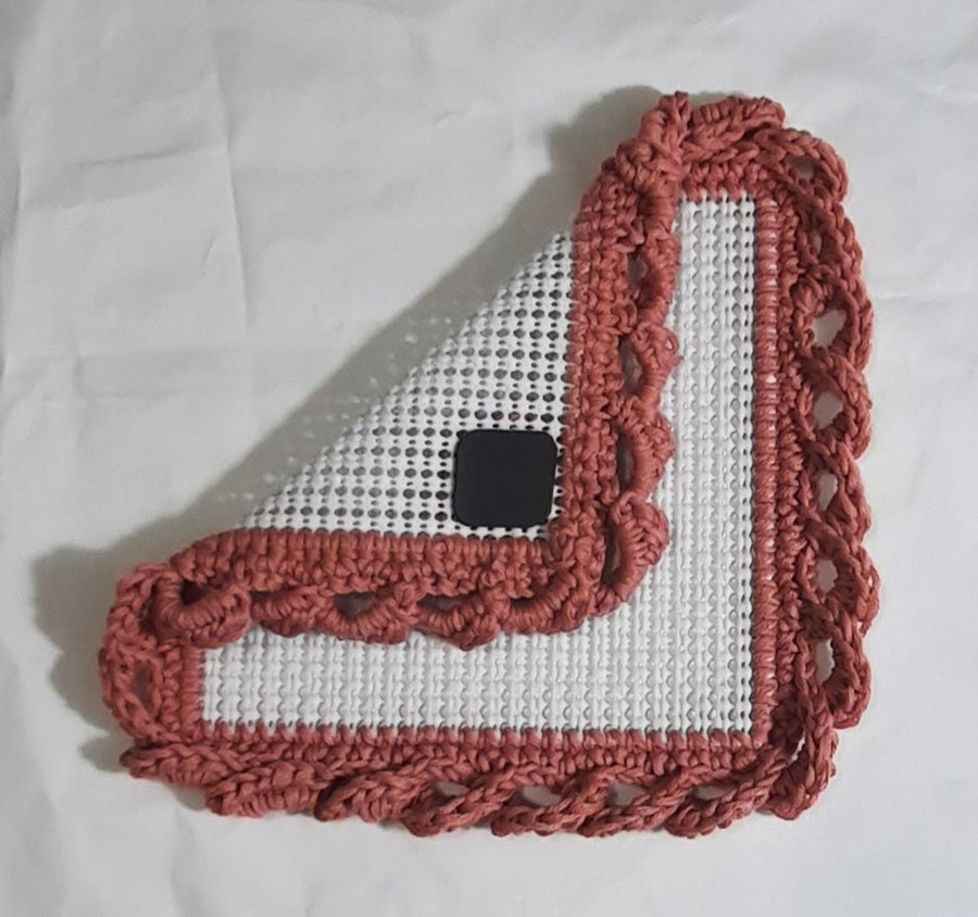 Rose & White Ruffle Magnetic Jar Gripper, folded panel showing rear magnet