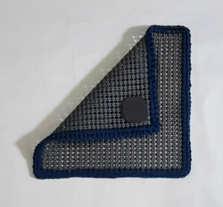 Blue & Grey Magnetic Jar Gripper, folded panel showing rear magnet