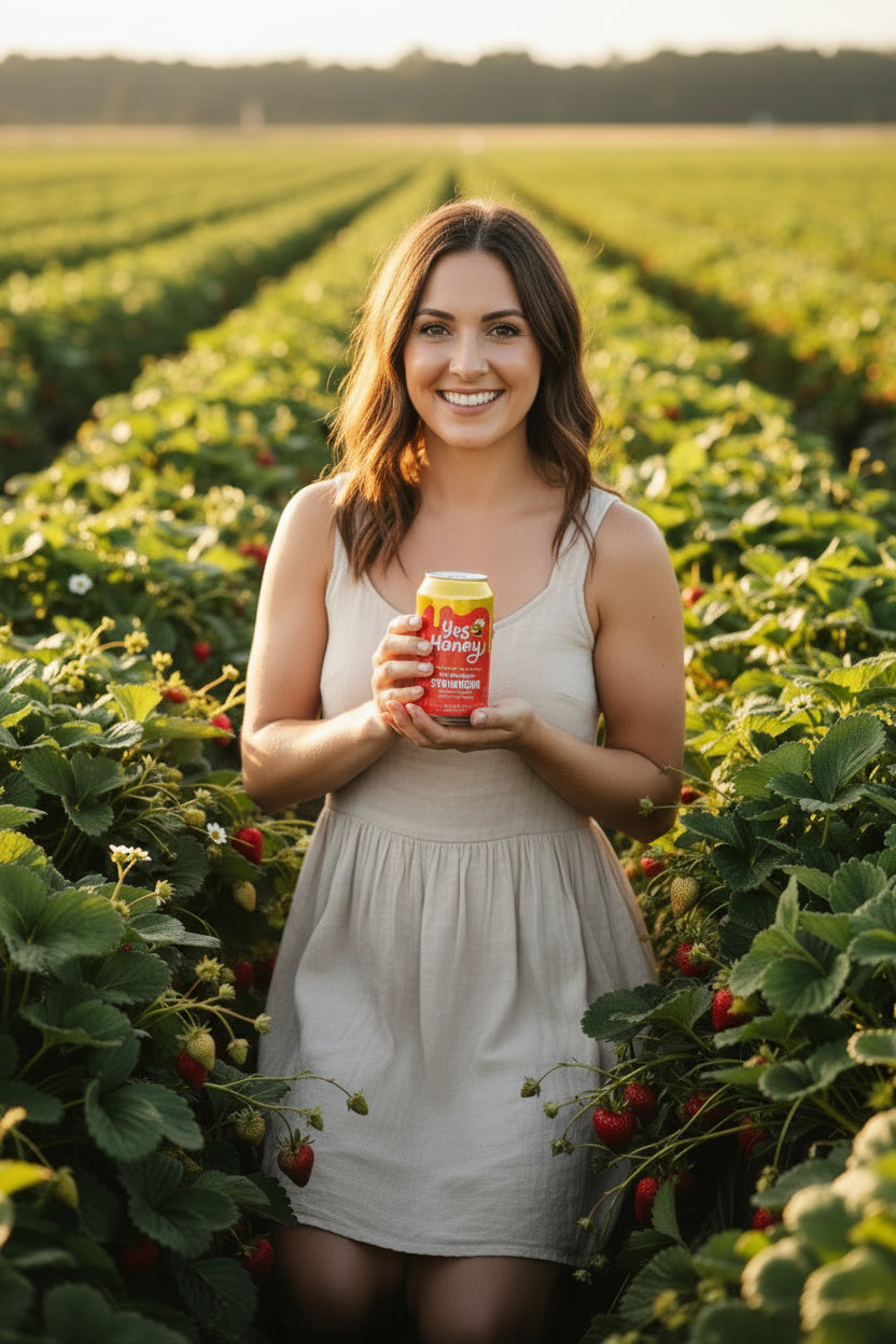Sparkling Honey Sweetened Strawberry Soda Case