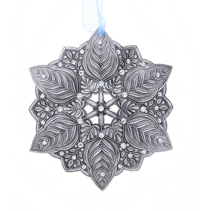 Product view of Snow Crystal Winter Greens Ornament
